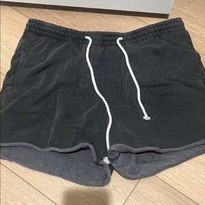 BDG Charcoal Athletic Shorts with White Drawstring